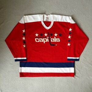 Washington Capitals Vintage CCM Hockey Jersey Victory Red Stars and Stripes